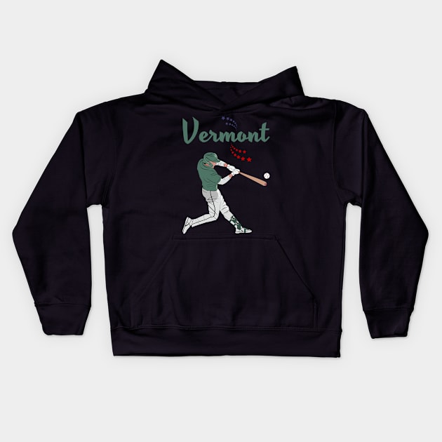 Vermont USA Baseball | America's Sports Cities Kids Hoodie by VISUALUV